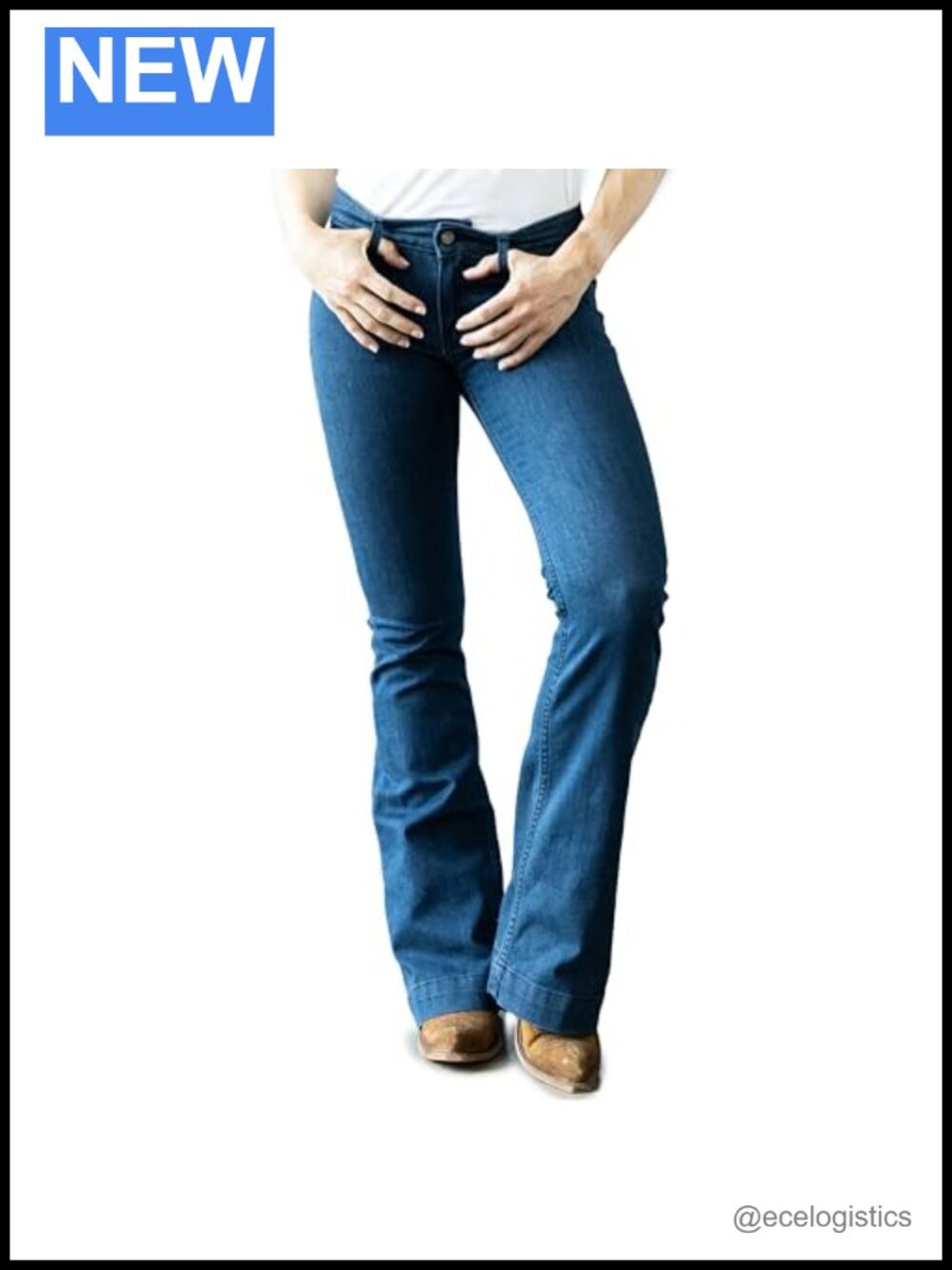 Western Mid-Rise Wide Flare Tri-Blend Jeans